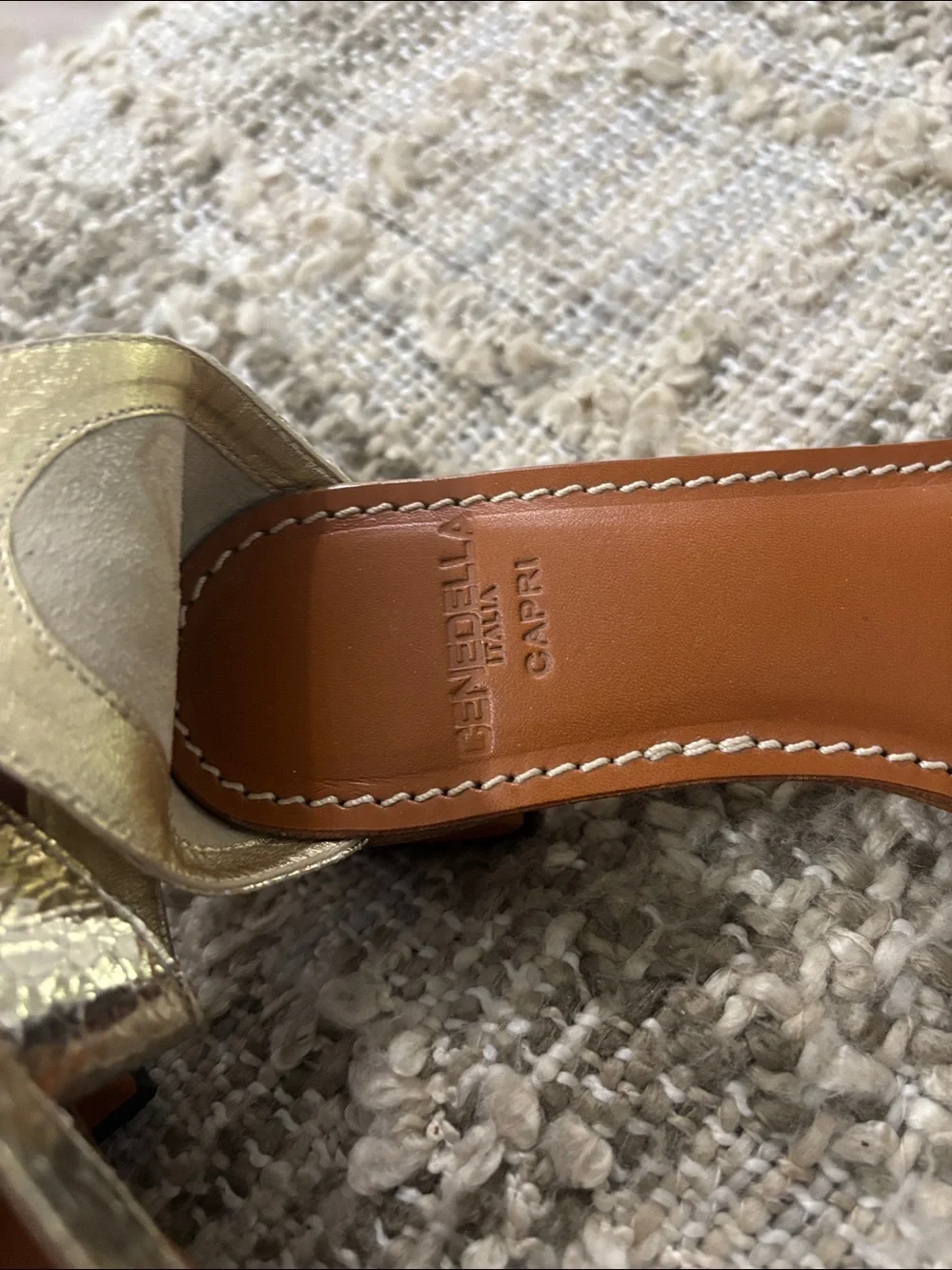 Cenedella Ankle-Strap Leather Sandals‎ Size 5.5